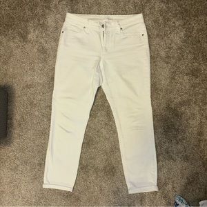 LOFT White Jeans Curvy Skinny Crop